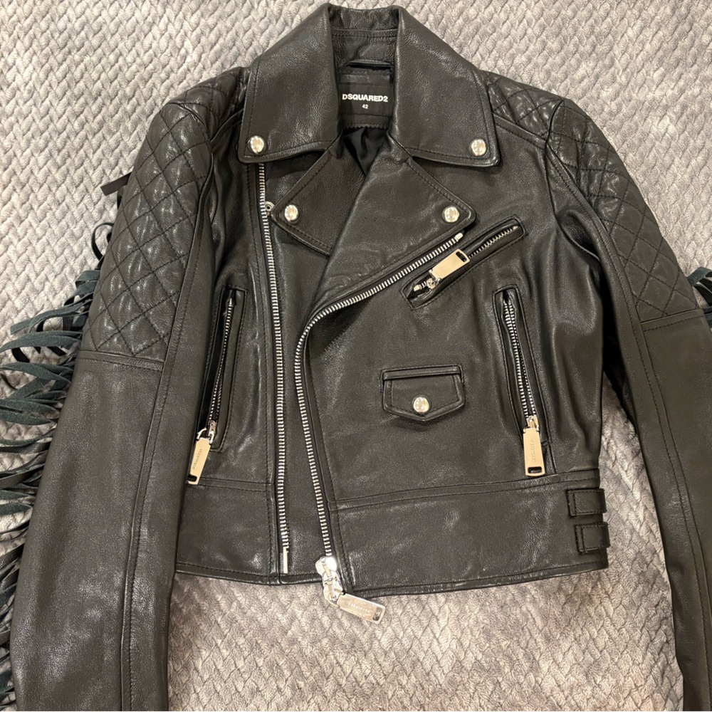 Dsquared2 Black Leather Jacket - image 1